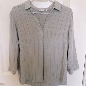 Gray, stripe office shirt. Barely worn! Very light material